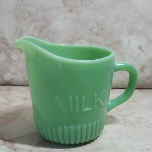 Sur La Table Green Jadeite Milk Glass Pitcher New